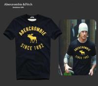 heren abercrombie korte tees since 1892 moose logo donkerblauw geel Store Utrecht g2j0y995